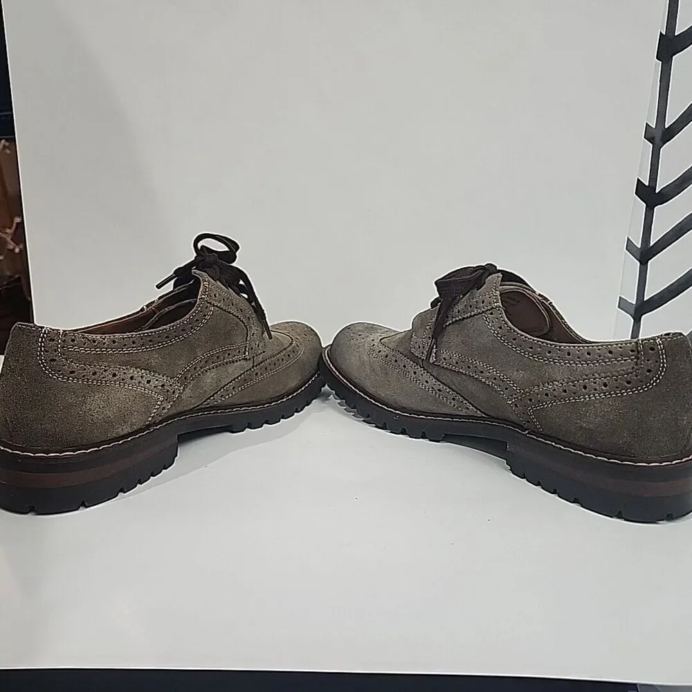 Steve Madden Men's Size 9.5 Wingtip Oxford Shoe Suede Leather Casual Dress Brown
